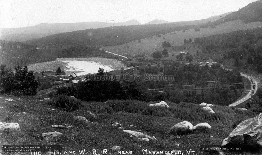 Postcard: The Montpelier & Wells River Railroad near Marshfield, Vermont